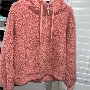 Pink teddy bear fuzzy Zella jacket. Sz M, never worn 🩷